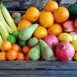 Kistje met groente en fruit